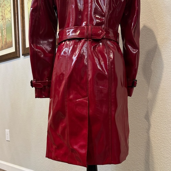 Authentic Burberry Glossy Red Trench Coat - Picture 8 of 16